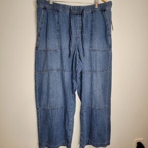 GAP Wide Leg Denim Jumpsuit Pants in Blue